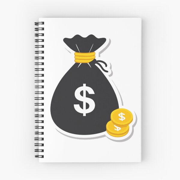 Item preview, Black Money Bag with Dollar Sign and Gold Coins on Black Background designed and sold by Creative88Art.