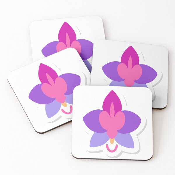 Item preview, Symmetrical Five Petaled Flower Design on Black Background designed and sold by Creative88Art.