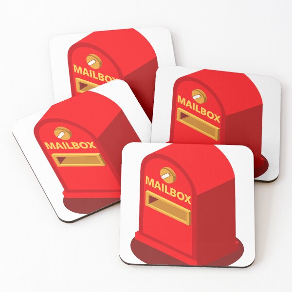 Item preview, Bright Red Mailbox with Yellow Letters on Black Background designed and sold by Creative88Art.