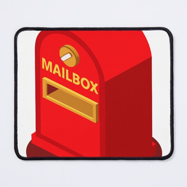Item preview, Bright Red Mailbox with Yellow Letters on Black Background designed and sold by Creative88Art.