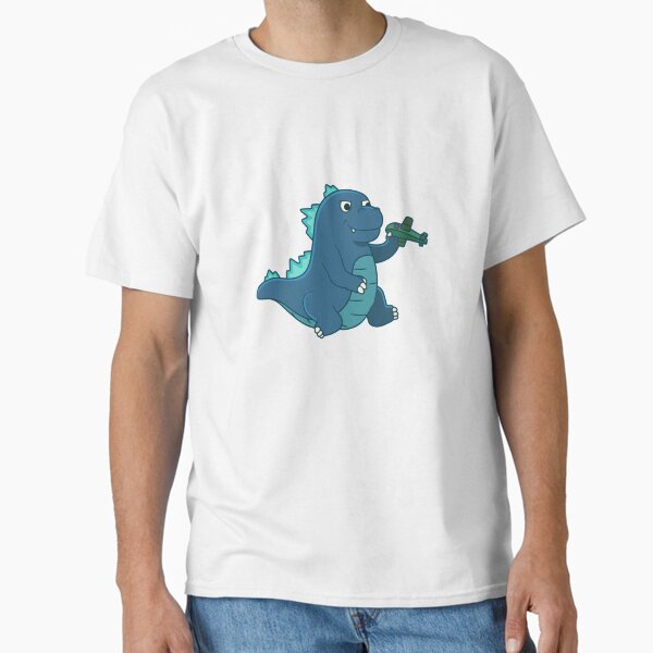 Item preview, Cute cartoon of baby baby godzilla playing toy airplane. designed and sold by alvariski.