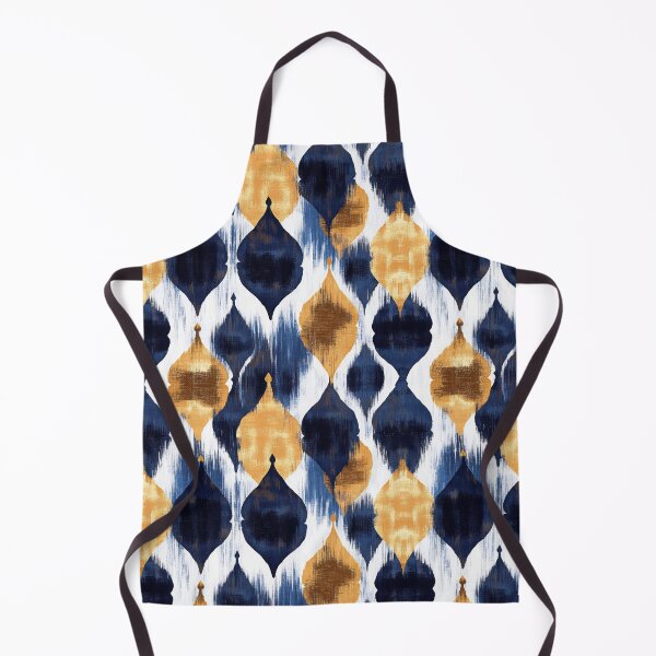 Item preview, Abstract Ikat Pattern in Navy and Gold designed and sold by ImagineCorner.