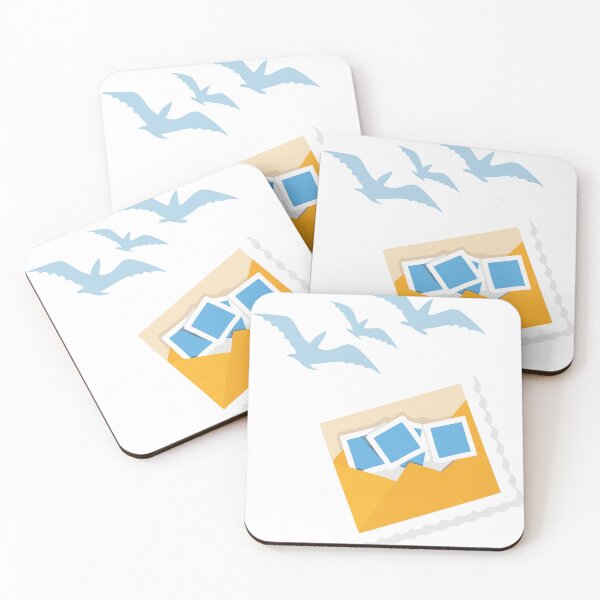 Item preview, Yellow Envelope with Photos and Flying Bird Silhouettes on Black designed and sold by Creative88Art.
