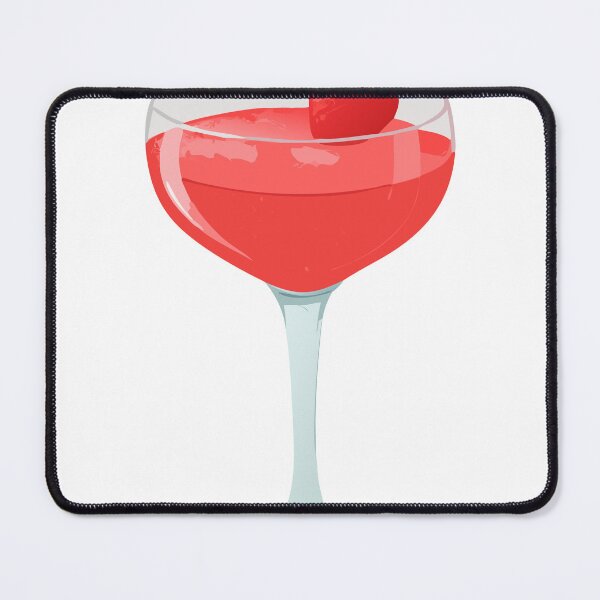 Item preview, Illustration of a Coupe Glass with Red Cocktail and Strawberry Garnish designed and sold by Creative88Art.