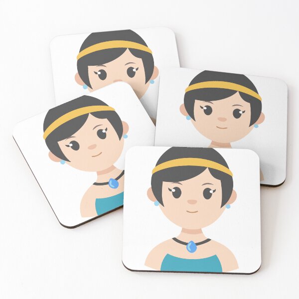 Item preview, Cartoon Illustration of Person with Yellow Headband and Blue Pendant designed and sold by Creative88Art.