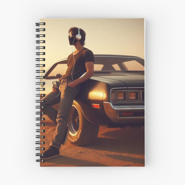 Item preview, Retro 80s Vibes: Youth with Muscle Car & Cassette Player – Nostalgic AI Art for Streetwear & Urban Style Fans designed and sold by knalpot-design.