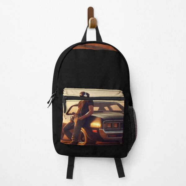 Item preview, Retro 80s Vibes: Youth with Muscle Car & Cassette Player – Nostalgic AI Art for Streetwear & Urban Style Fans designed and sold by knalpot-design.