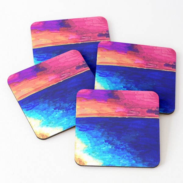 Item preview, Bright colourful sunset ocean artwork  designed and sold by MindfulArtSandy.