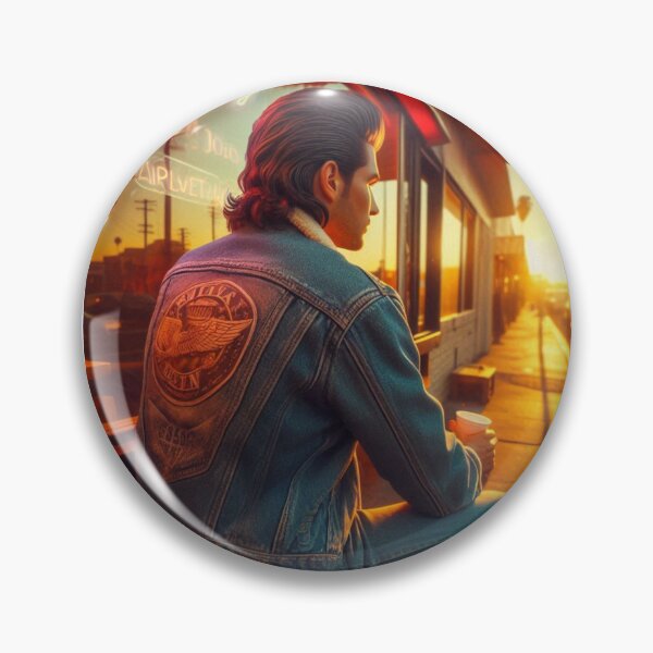 Item preview, Chill 80s Vibes: Realistic AI Photo of Retro Youth in Denim at an Imbiss Café – Vintage City Street Style designed and sold by knalpot-design.