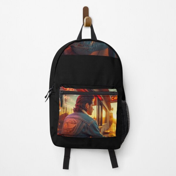 Item preview, Chill 80s Vibes: Realistic AI Photo of Retro Youth in Denim at an Imbiss Café – Vintage City Street Style designed and sold by knalpot-design.