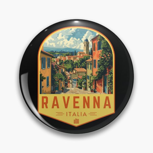 Artikelvorschau, Ravenna in der Emilia-Romagna, Italien Vintage Reisekunst Abzeichen entworfen und verkauft von MaateoDesign.