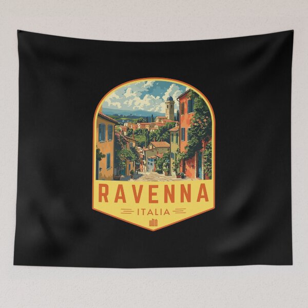 Item preview, Ravenna in Emilia-Romagna, Italy Vintage Travel Art Badge designed and sold by MaateoDesign.