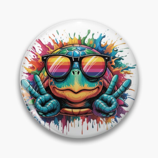Item preview, Colourful turtle with sunglasses designed and sold by BugiDesignArt.