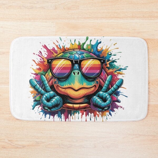 Item preview, Colourful turtle with sunglasses designed and sold by BugiDesignArt.