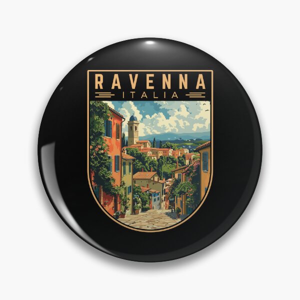 Artikelvorschau, Ravenna in der Emilia-Romagna Italien Vintage Reisekunst Abzeichen entworfen und verkauft von MaateoDesign.