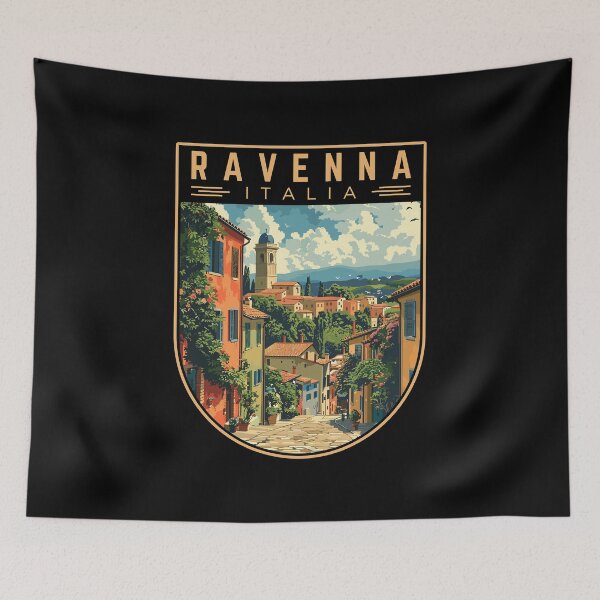 Item preview, Ravenna in Emilia-Romagna Italy Vintage Travel Art Badge designed and sold by MaateoDesign.