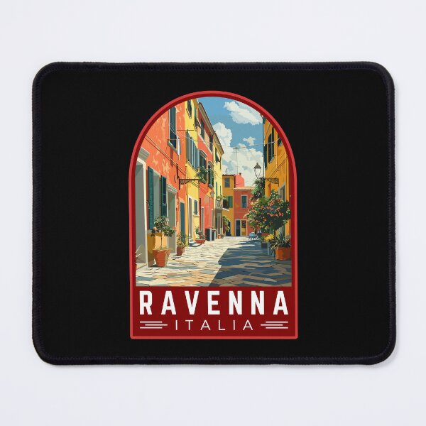 Artikelvorschau, Ravenna in der Emilia-Romagna, Italien Vintage Reise-Kunst-Emblem entworfen und verkauft von MaateoDesign.