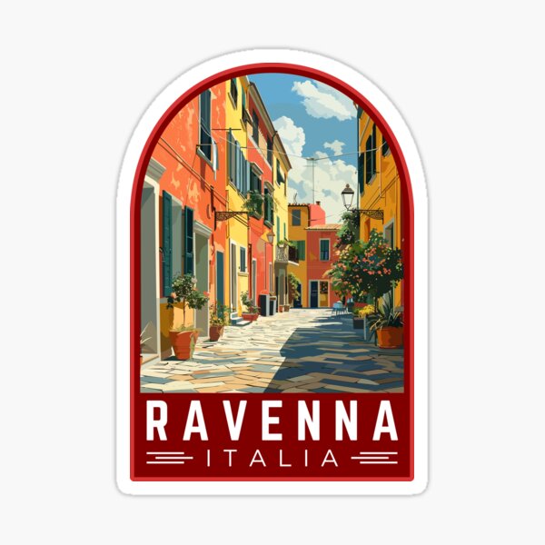 Item preview, Ravenna in Emilia-Romagna, Italy Vintage Travel Art Emblem designed and sold by MaateoDesign.