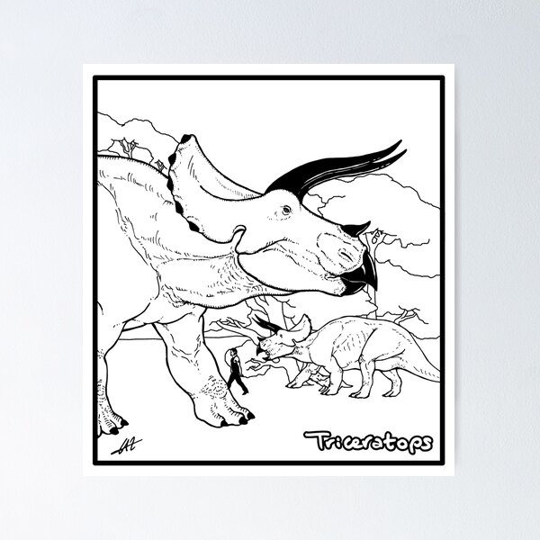 Item preview, Triceratops - For Coloring! designed and sold by PaleoFantasies.