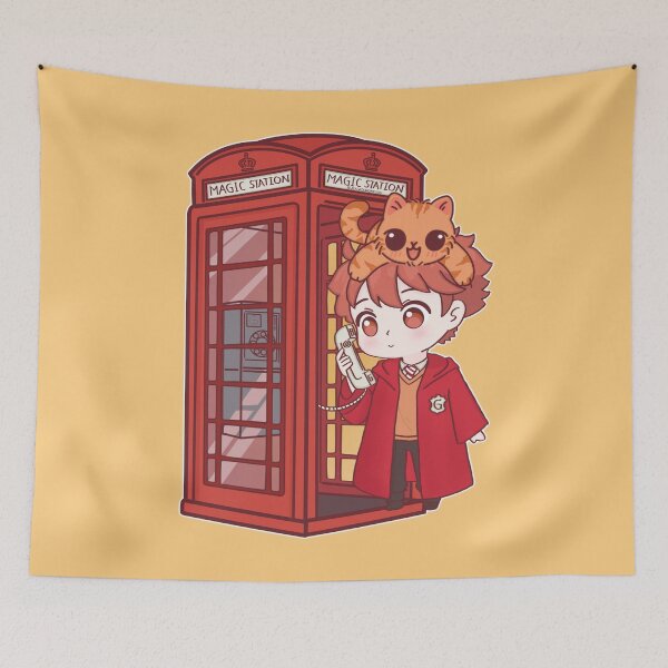 Item preview, Griffin House Magic Station – Cute Wizard Boy & Cat designed and sold by BGMeYou.