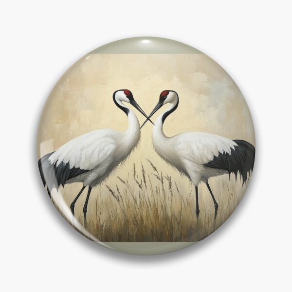Item preview, Red crowned crane bird designed and sold by ArtfulPlay.