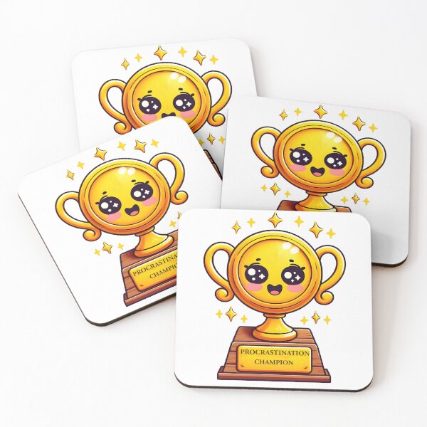 Item preview, Procrastination Champion – Funny Trophy Design designed and sold by SolscapeLTD.