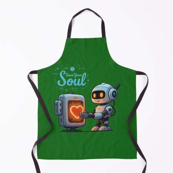 Item preview, Save Your Soul Cute Robot Holding Heart – Futuristic Love Design designed and sold by gtrock.