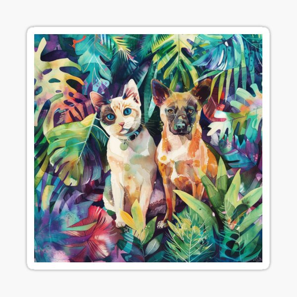 Item preview, Tropical Pet Paradise – Watercolor Animal Jungle Art designed and sold by JohnFore66.