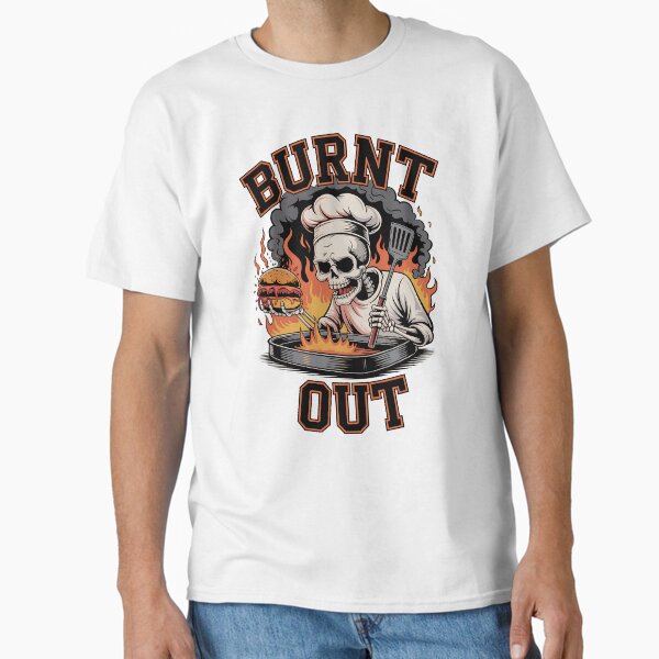 Item preview, Burnt Out Skeleton Chef with Flaming Grill and Burger designed and sold by Taans-Creation.
