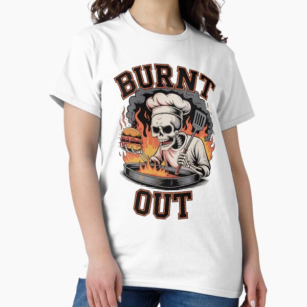 Item preview, Burnt Out Skeleton Chef with Flaming Grill and Burger designed and sold by Taans-Creation.
