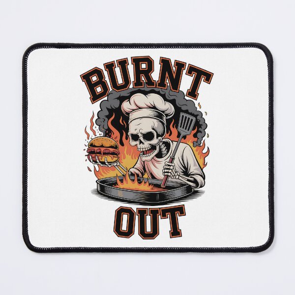 Item preview, Burnt Out Skeleton Chef with Flaming Grill and Burger designed and sold by Taans-Creation.