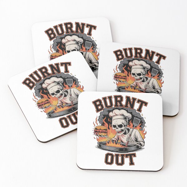 Item preview, Burnt Out Skeleton Chef with Flaming Grill and Burger designed and sold by Taans-Creation.