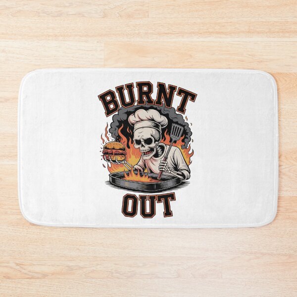 Item preview, Burnt Out Skeleton Chef with Flaming Grill and Burger designed and sold by Taans-Creation.