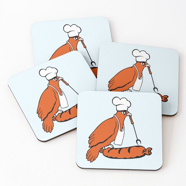 Item preview, Bird grilling sausage delicious BBQ food barbecue designed and sold by shirt-o-mat.