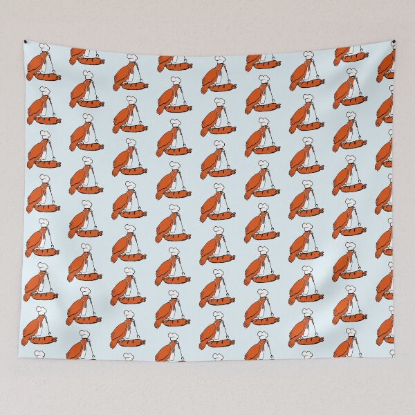 Item preview, Bird grilling sausage delicious BBQ food barbecue designed and sold by shirt-o-mat.