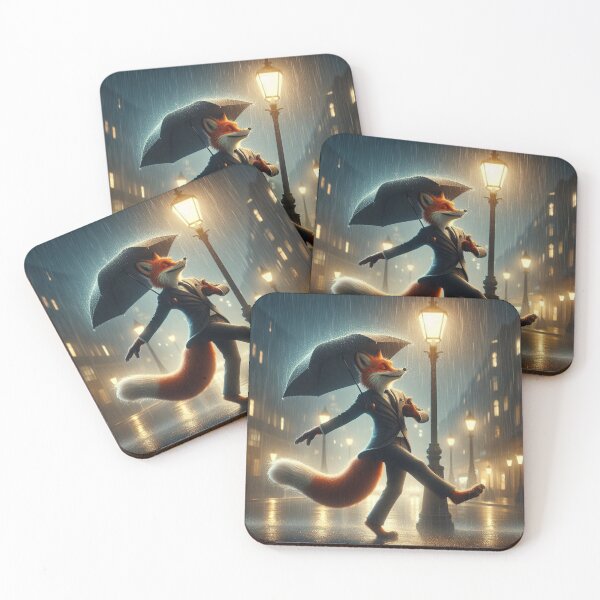 Item preview, the cute fox dancing in the rain designed and sold by Dogandesighn.