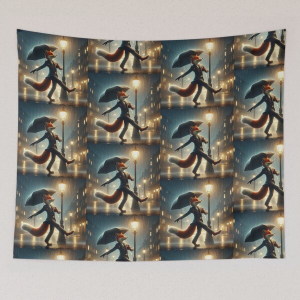Item preview, the cute fox dancing in the rain designed and sold by Dogandesighn.