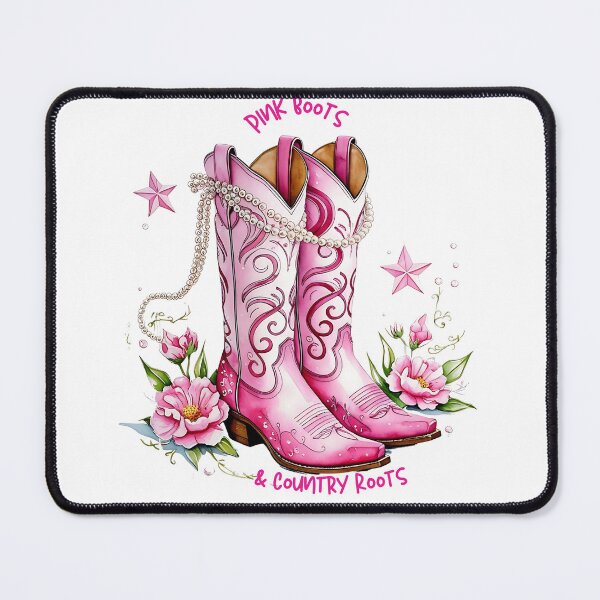 Item preview, Watercolor Pink Western Boots Floral Design designed and sold by Frame of Mind .