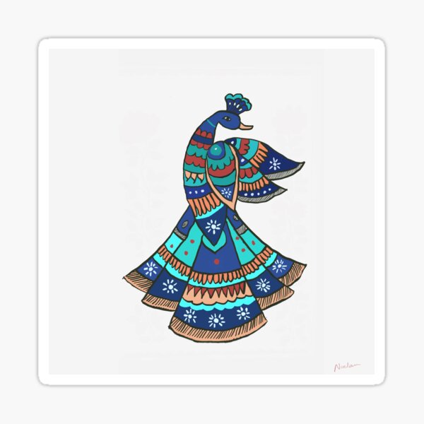 Item preview, Indian Madhubani Peacock designed and sold by neelam0309.