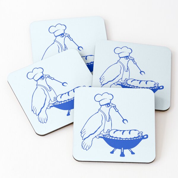 Item preview, Bird grilling sausage delicious BBQ food barbecue designed and sold by shirt-o-mat.