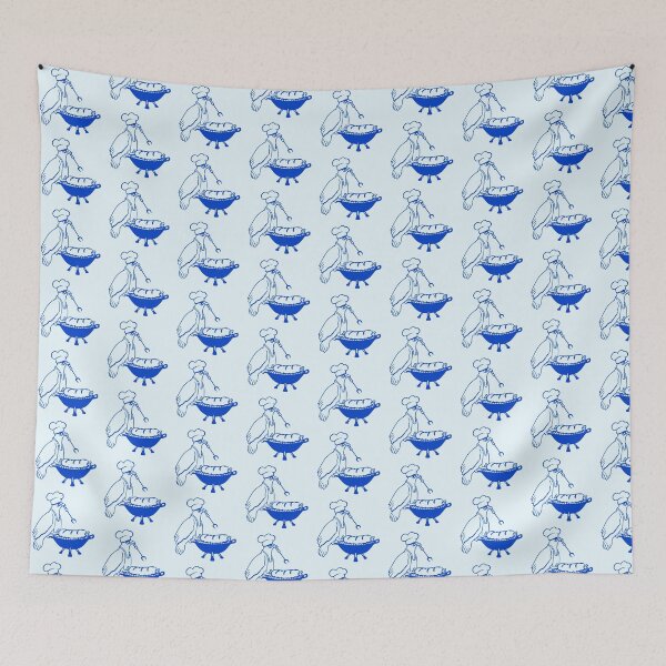 Item preview, Bird grilling sausage delicious BBQ food barbecue designed and sold by shirt-o-mat.