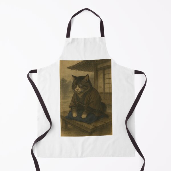 Item preview, Morning Fog Samurai Cat – Zen Feline in Edo Silence designed and sold by Zen Cat Studio.