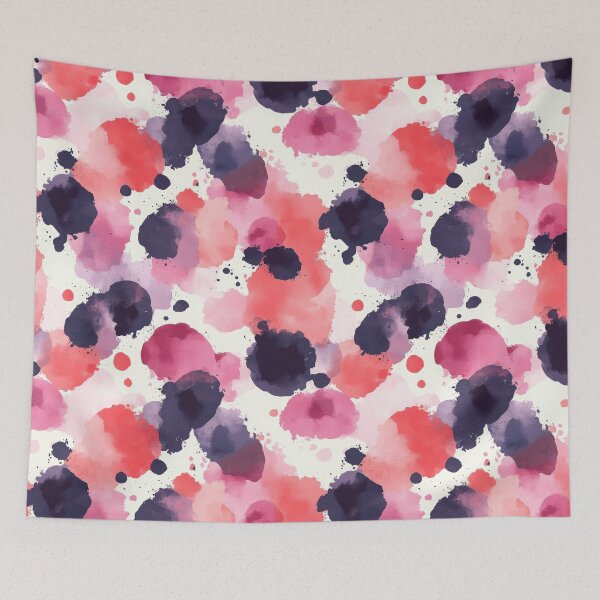 Item preview, Abstract Watercolor Ink Splatter Pattern in Pink and Purple designed and sold by ImagineCorner.