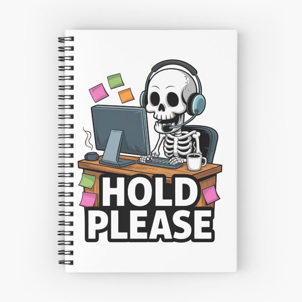 Item preview, Hold Please Funny Skeleton Waiting at Customer Service designed and sold by Taans-Creation.
