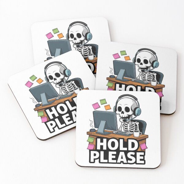 Item preview, Hold Please Funny Skeleton Waiting at Customer Service designed and sold by Taans-Creation.
