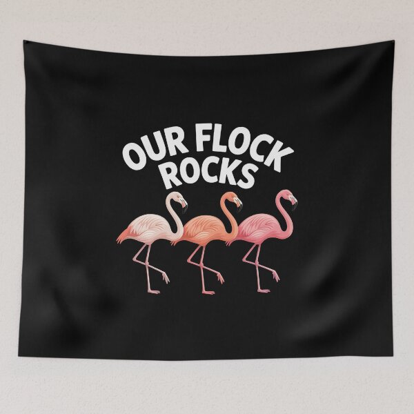 Item preview, Our Flock Rocks - It’s the perfect gift for anyone who loves flamingos and their unique flock. designed and sold by ZyziowskyArt.