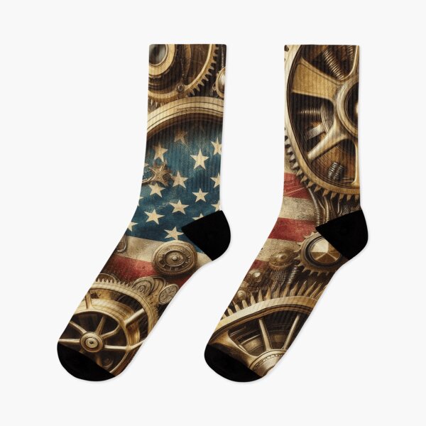 Artikelvorschau, Steampunk USA Flagge – Zahnräder, Zahnräder & Industriekunst entworfen und verkauft von DIQDESIGN.