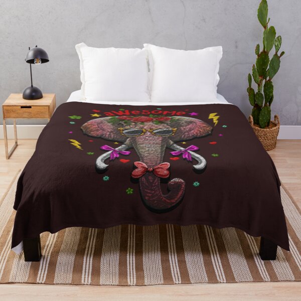 Item preview, embroidery patch style awesome fancy elephant illustration designed and sold by hayrpictures.