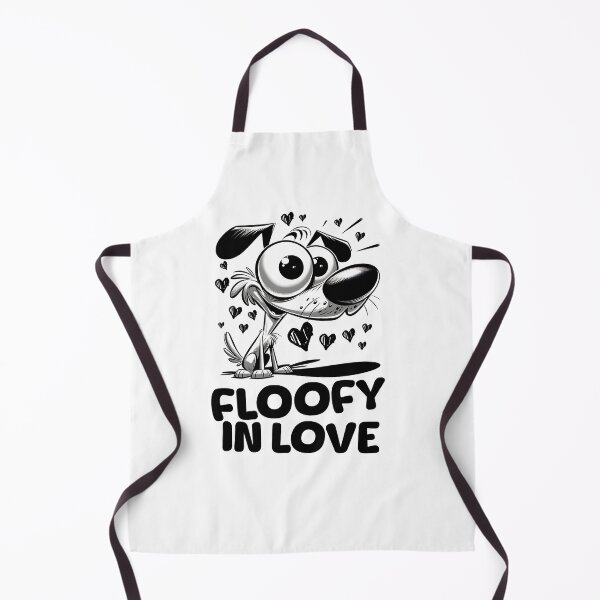 Item preview, Funny Cute Caricature of a Floofy Big Eyes Puppy Dog in Love designed and sold by DAMOTAmagazine.