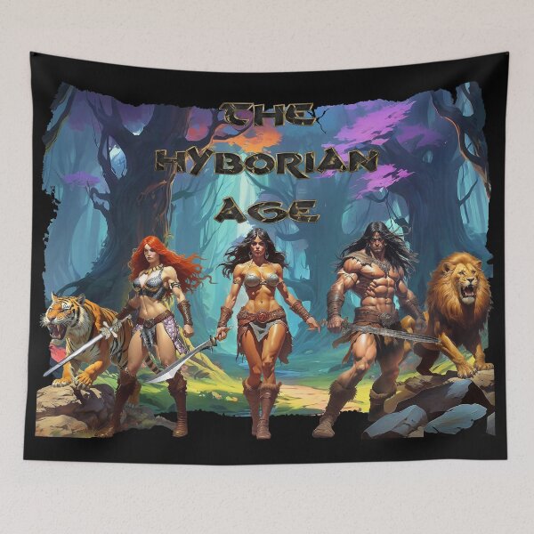 Item preview, Stunning illustration of Conan, Red Sonja and Queen Belit by Dimitrije Kebara designed and sold by Dimisbarbarian.